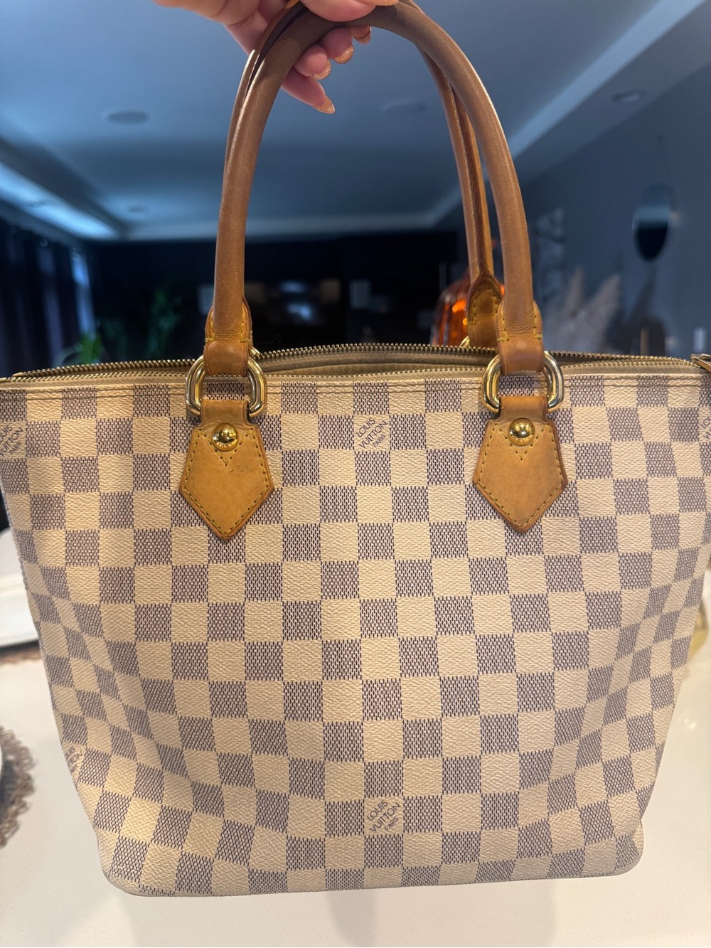 Authentic Louis Vuitton Damier Azur Saleya MM tote